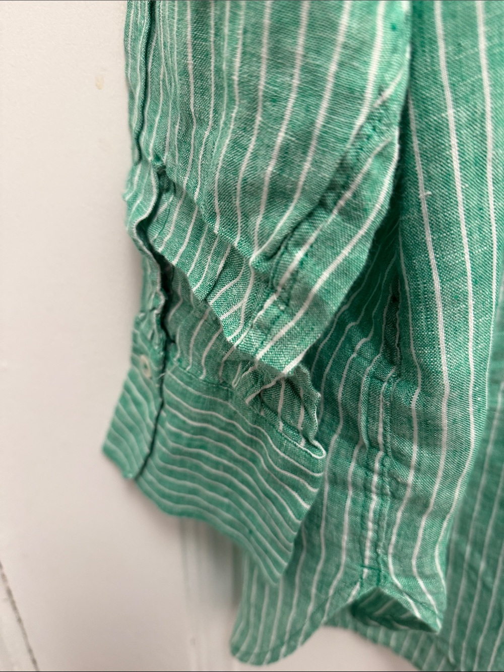Green Striped Button-Up Shirt - Classic Fit - Picture 4 of 5